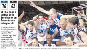 Euroliga 3º partido de Semifinales. Tau Cerámica Baskonia 76-62 AEK de Atenas. Clasificados para la Final.