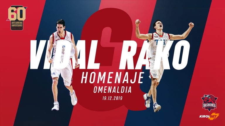 Gran homenaje a Rakocevic y Vidal en el Buesa Arena