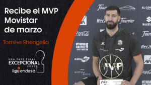 Toko Shengelia recibe el MVP Movistar de marzo