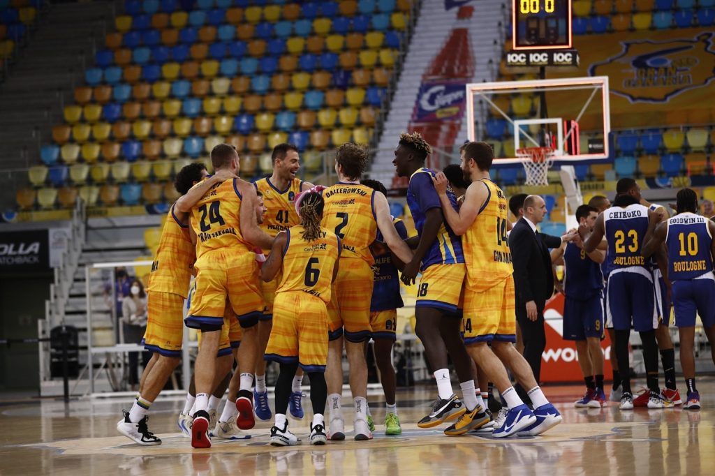 Gran Canaria celebró su clasificación para disputar la semifinales de la Eurocup