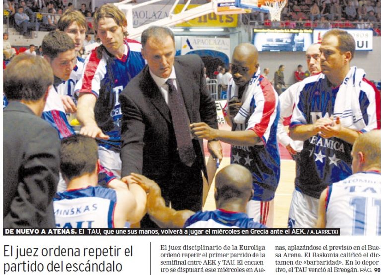 Previa Euroliga 1º partido Semifinales. AEK de Atenas – Tau Cerámica Baskonia