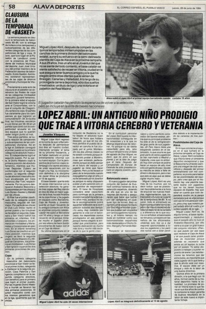 Entrevista a López Abril en El Correo 28/06/1984