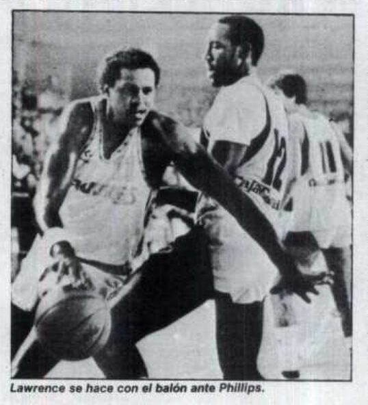 David Lawrence ante Eddie Phillips del Caja Canarias (24/10/1987)