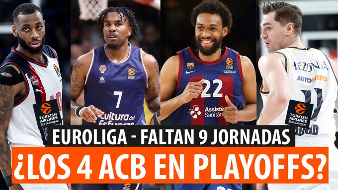 SergioBasket_vlogs. Situación a falta de 9 jornadas de la Euroliga
