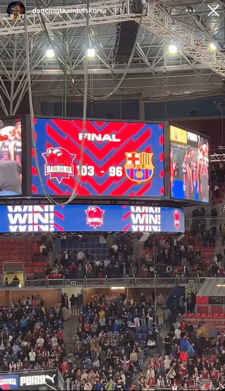 Comunicado oficial de Saski Baskonia en relación a la caída de un foco del videomarcador