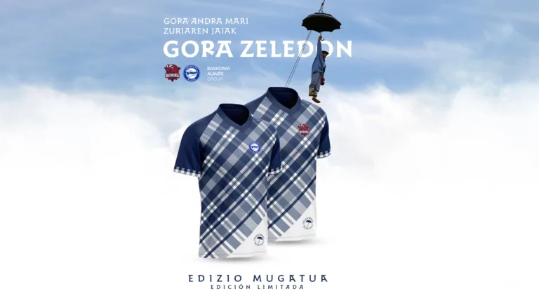 Baskonia y Deportivo Alavés lanzan una camiseta conmemorativa de la Fiestas de la Blanca 2024