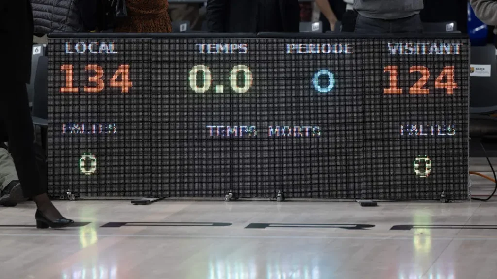 Foto: Euroleague. El marcador tras el histórico partido de Euroliga celebrado en Barcelona (20/12/25)